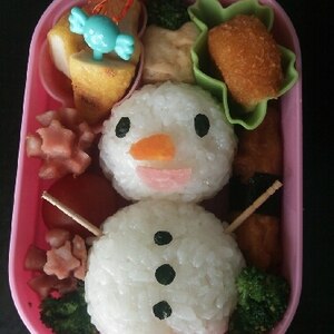 可愛い簡単！雪だるまのお弁当